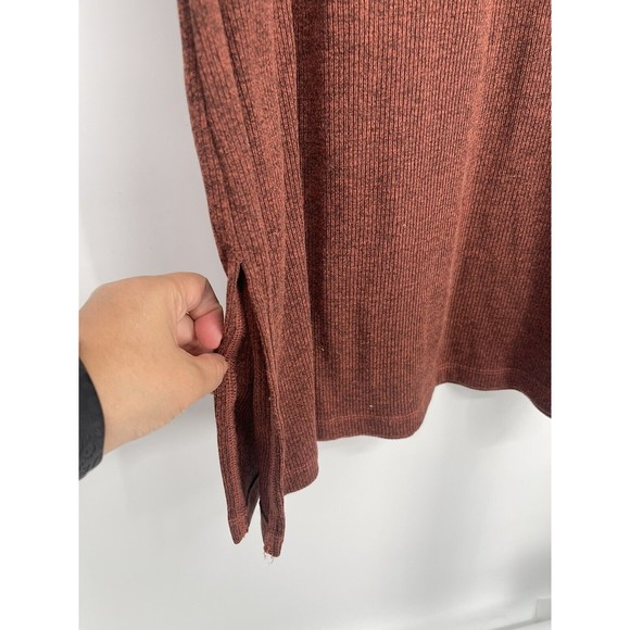 MADEWELL WOMEN'S HEATHER RUSTY SHORT SLEEVE RIBBED POCKET TEE MIDI DRESS Sz L - Picture 5 of 8